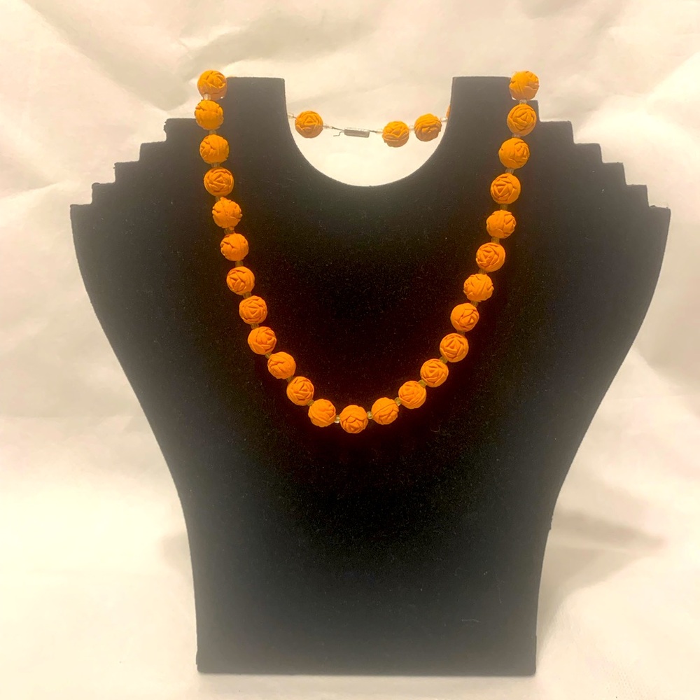 Clay Bead Rosettes Necklace